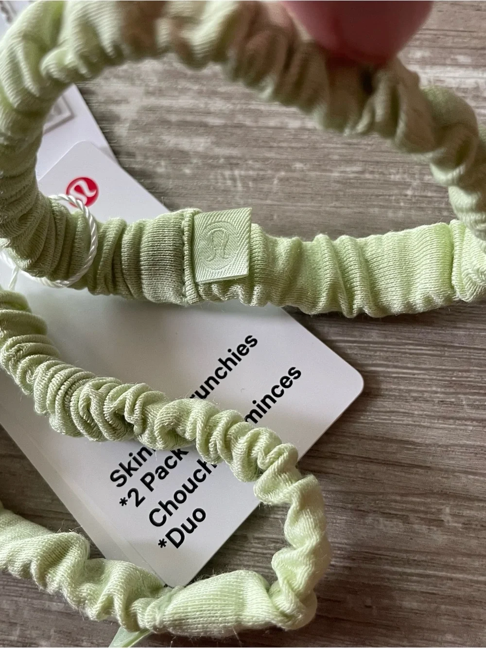 Lululemon Skinny Scrunchies 2 Pack HRBL Yellow Green NWT OS Hair Ties